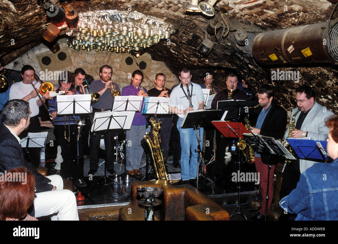 Live music at the jazz cellar Cave 54 Heidelberg Germany Stock Photo