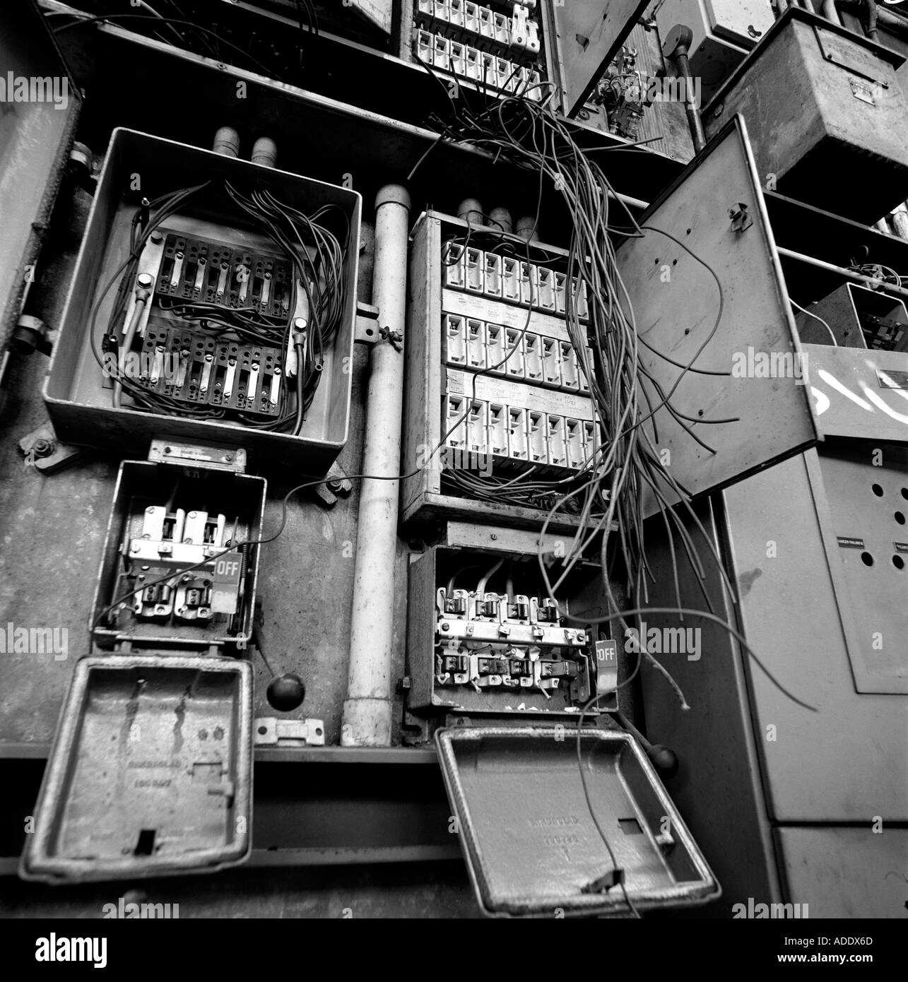 broken fuse boxes Stock Photo Alamy