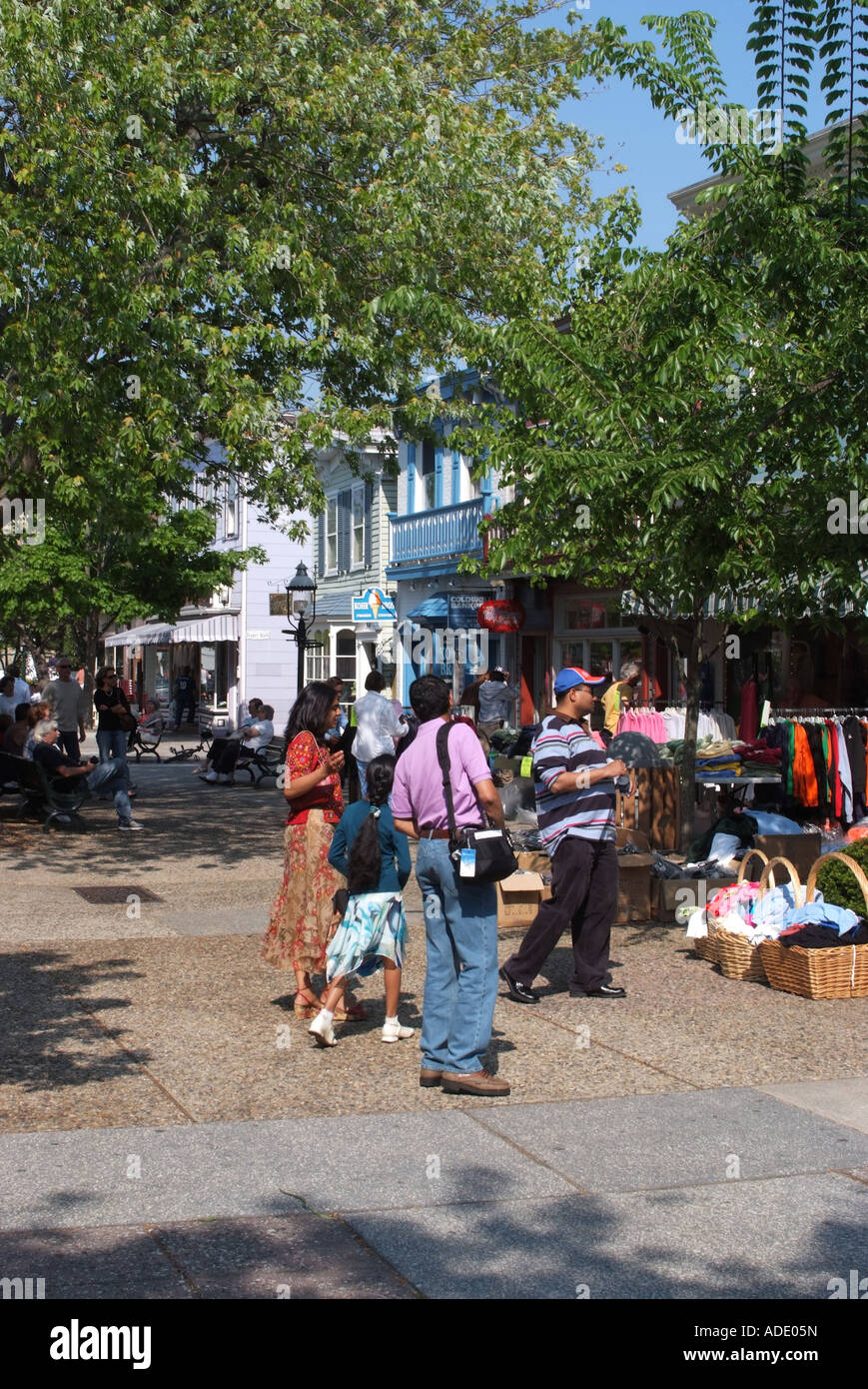 Shops in the Washington Street Mall with Tourists and Shoppers in Cape