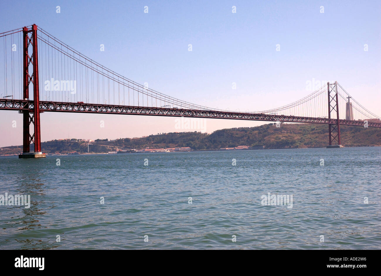 Vasco da Gama Bridge over the Tagus river from Belem quarter to south ...