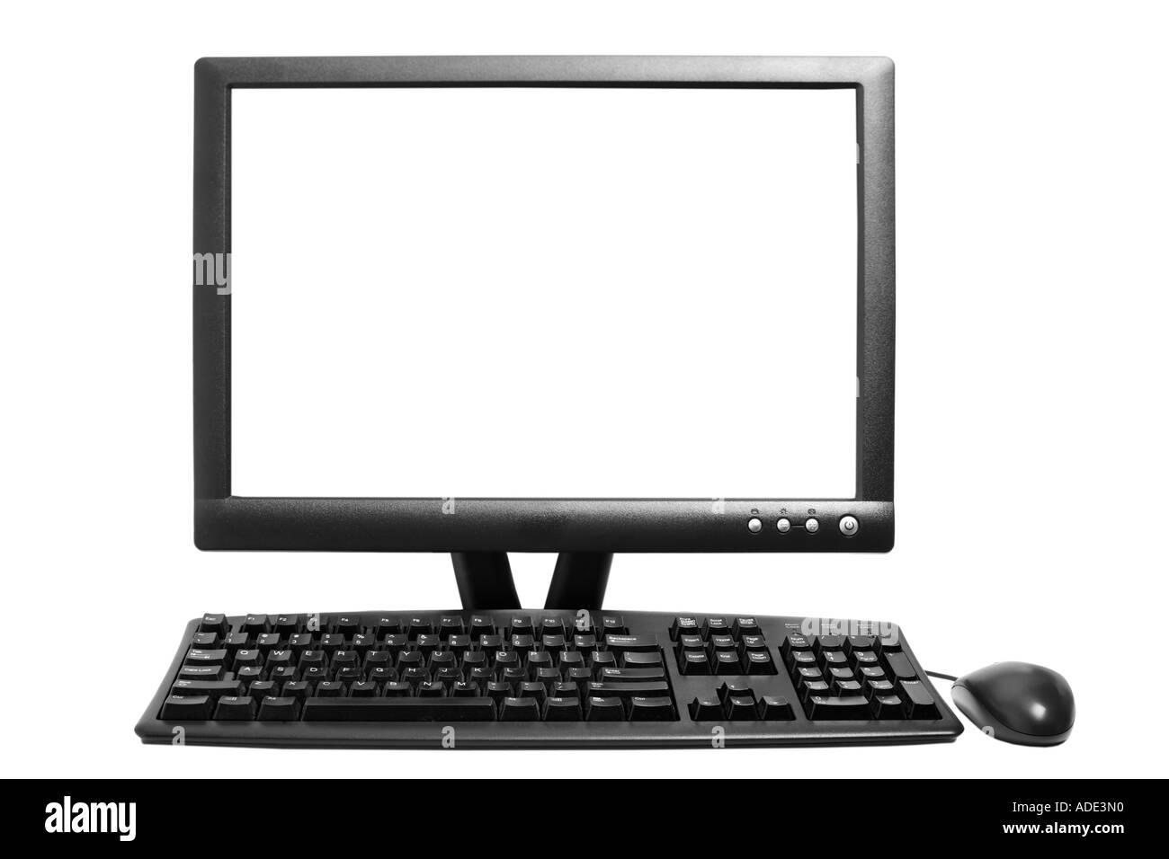 Personal Computer with blank screen Stock Photo