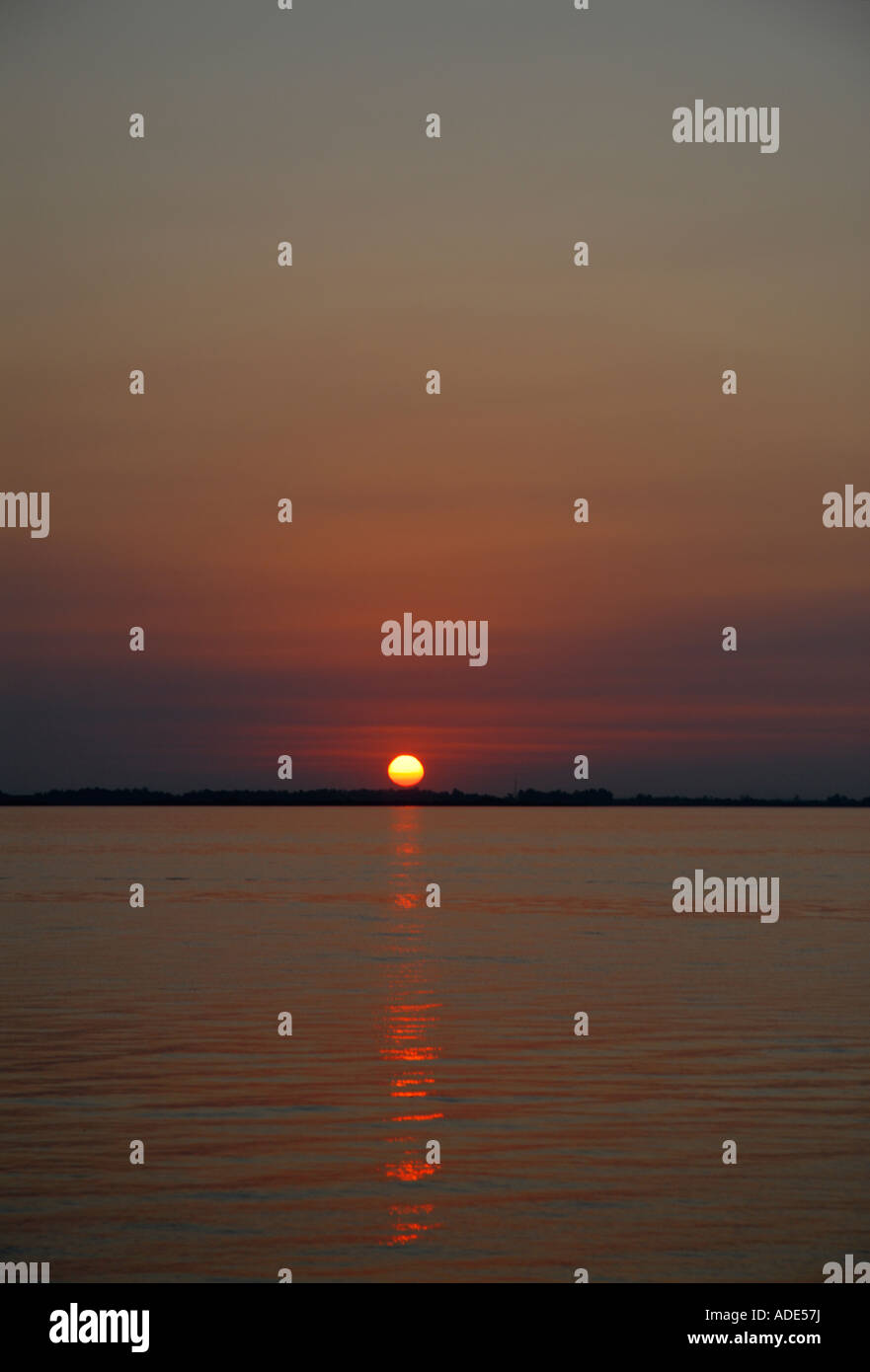 Sunset on Guaiba River, Porto Alegre, Brazil Stock Photo