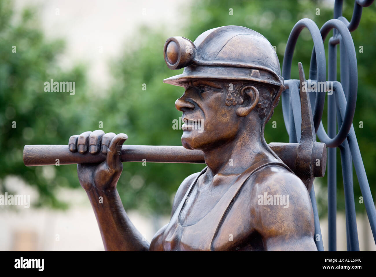 From Pit to Port Sculpture by John Clinch Cardiff Bay Cardiff Wales Stock Photo