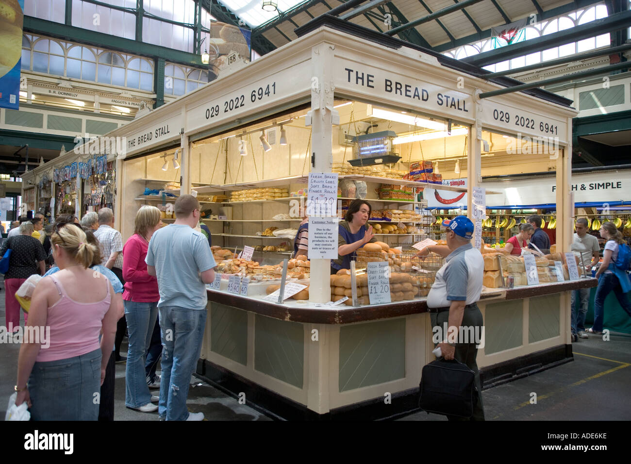 The Bread Stall Central Market Cardiff Wales Stock Photo Alamy