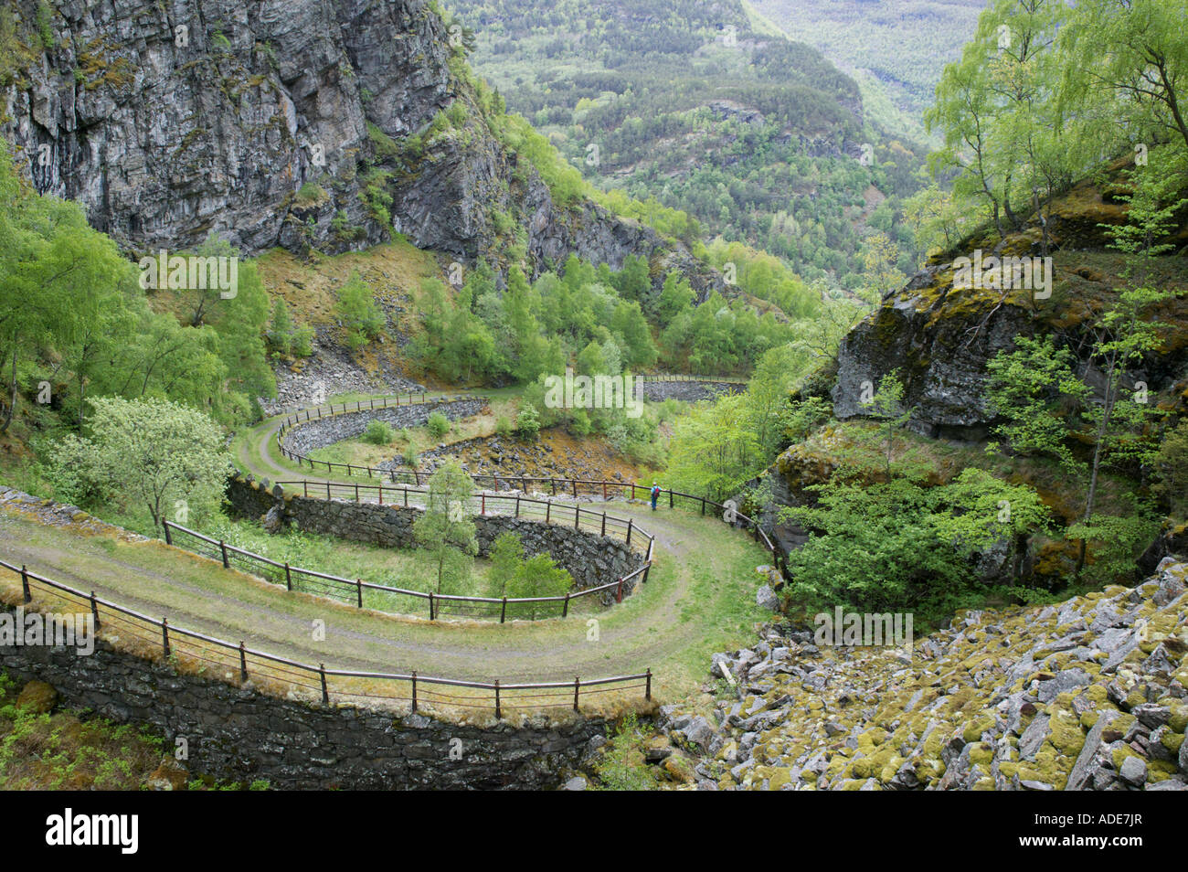 The historic Vindhellavegen road between Borgund and Husum, Laerdal ...