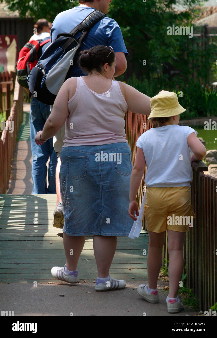 Overweight Or Obese Female With Family Stock Photo Alamy