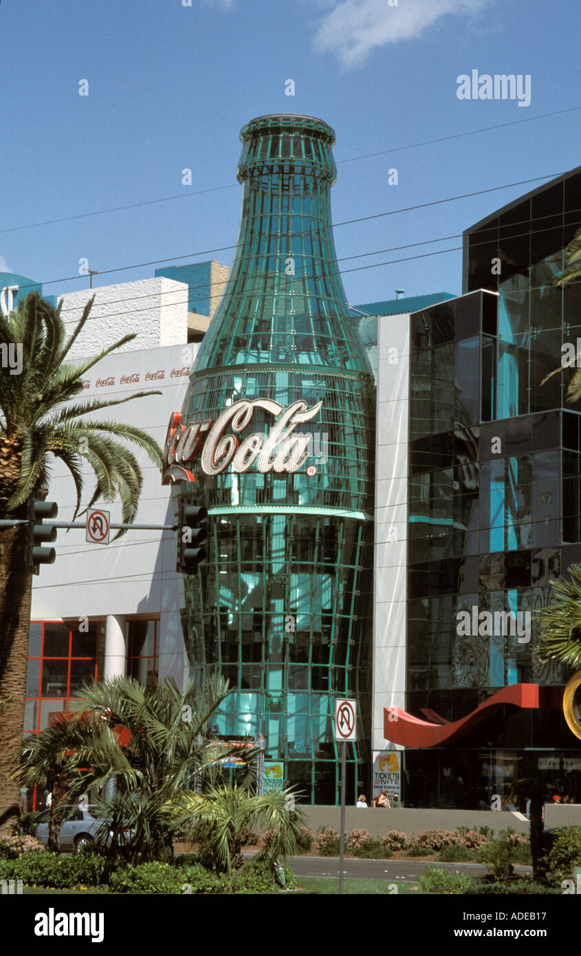 Las Vegas Nevada USA Showcase Mall Giant Coca Cola bottle Stock Photo