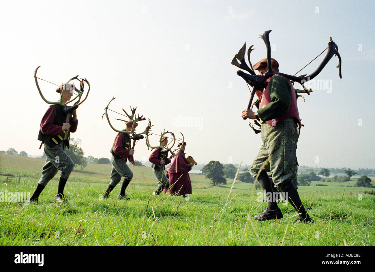 The Horn Dance in Abbots Bromley Staffordshire UK takes place every September. Stock Photo