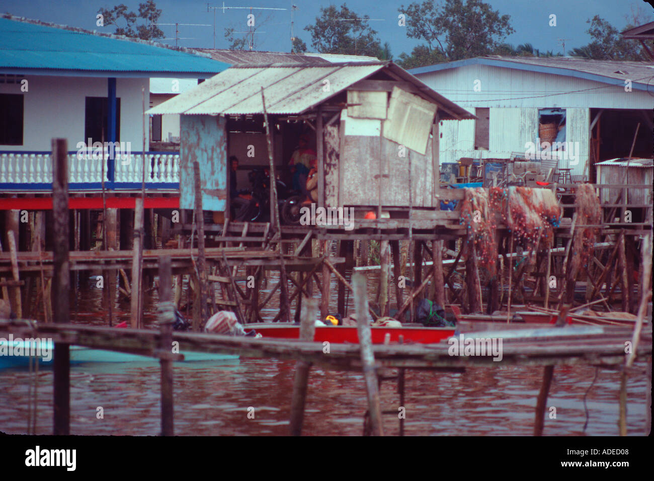 Houses on stilts Johor Bahru Malaysia Stock Photo Alamy