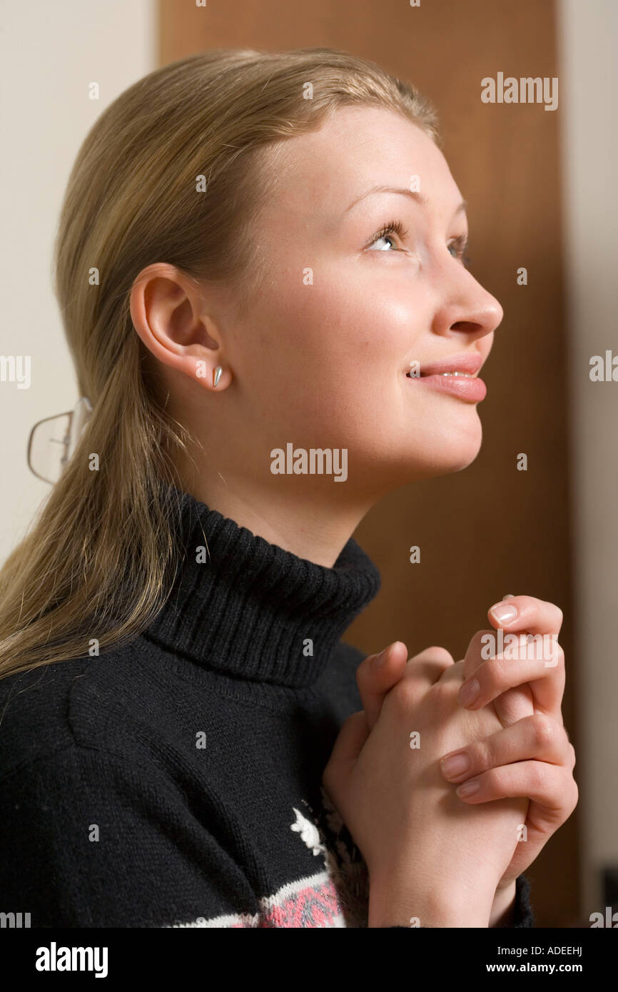 Oh please, let me pray. Stock Photo
