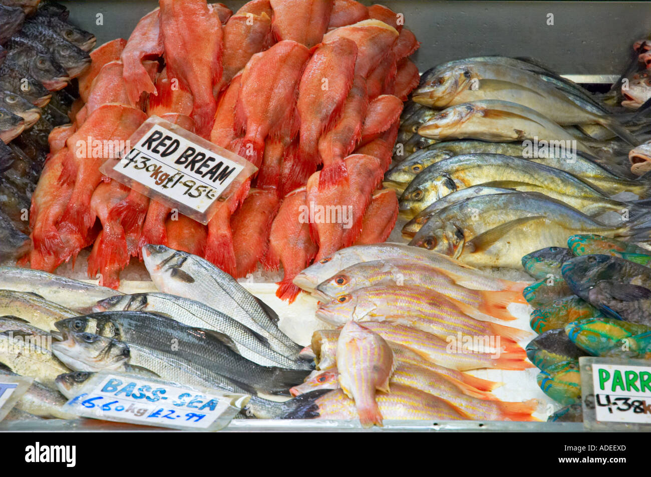 Seafood at Queens Market in Upton Park East London UK Stock Photo Alamy
