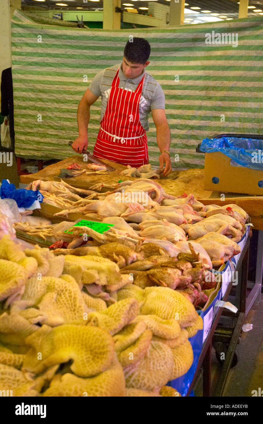 Chicken meat at Queens Market in Upton Park East London UK Stock Photo