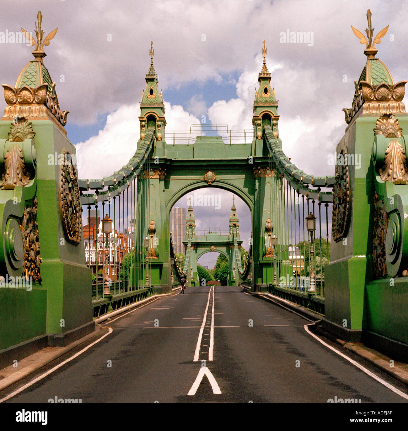 Hammersmith Bridge crossing the river Thames, West London, W6, England, UK. Stock Photo