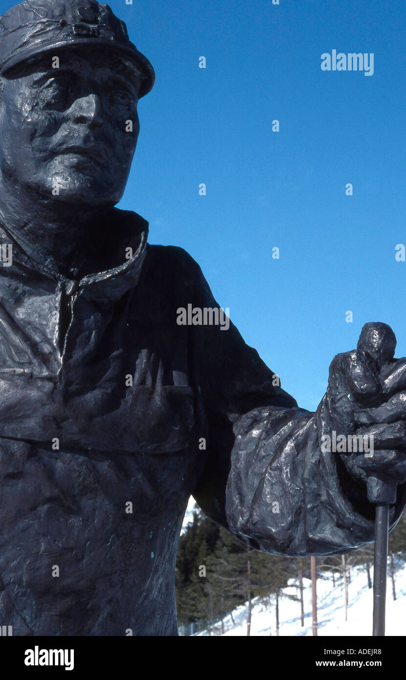 Norway. Oslo. Statue of King Olav 5th. Stock Photo