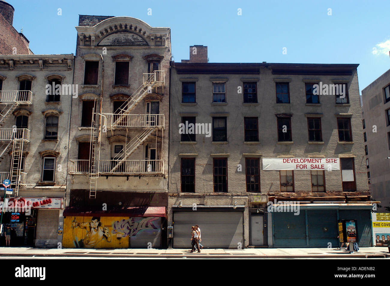 A collection of partially vacant buildings being sold for development