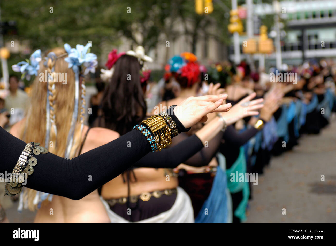 Dancers from the Public Urban Ritual Experiment Pure perform in