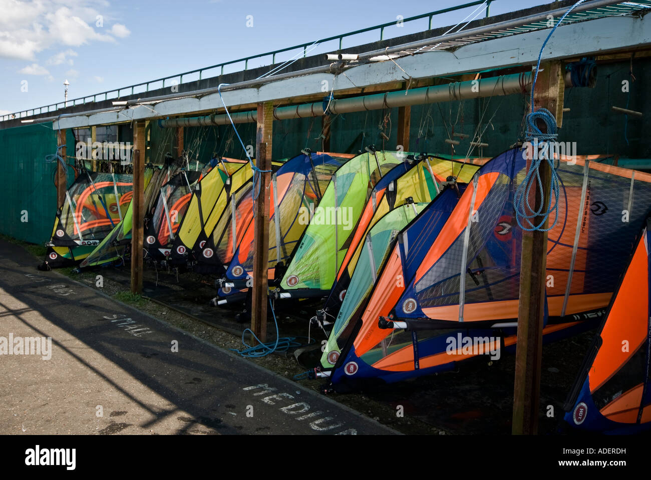 WINDSURFING SAILS STORE Stock Photo Alamy