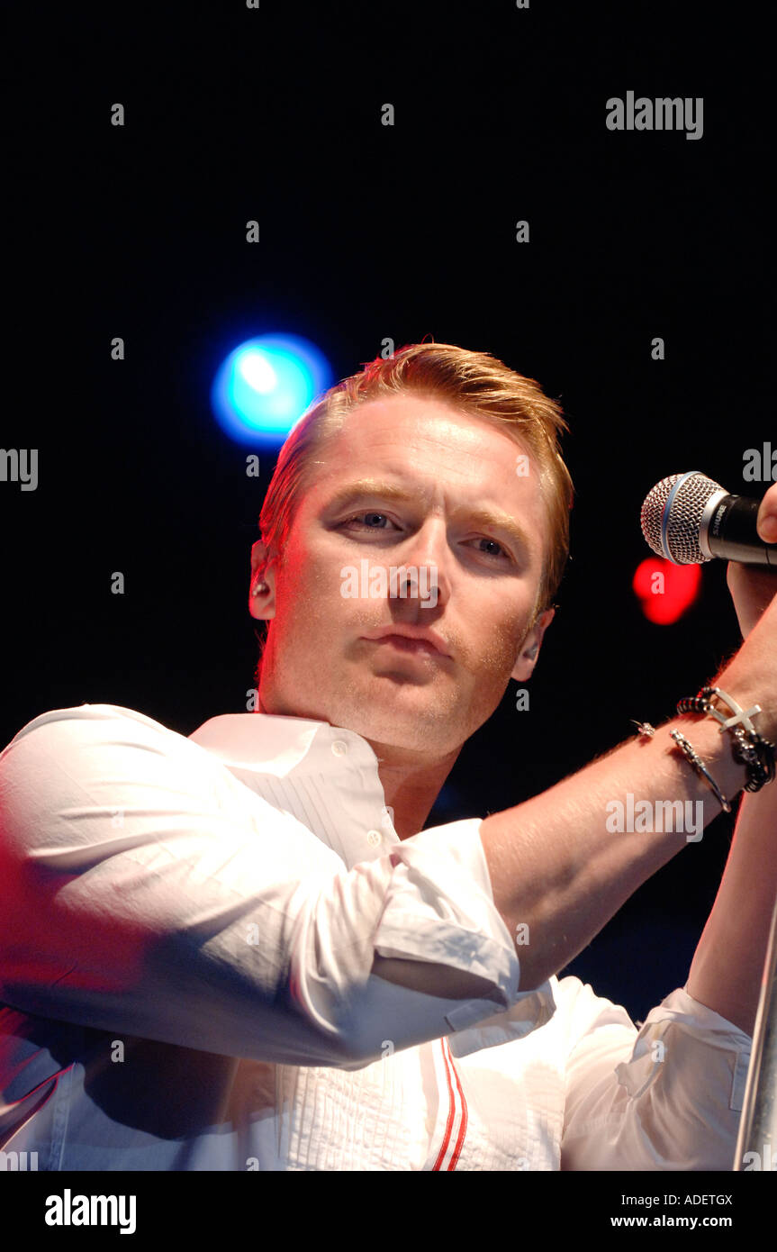 Ronan Keating performs on stage. Picture by Jim Holden. Stock Photo