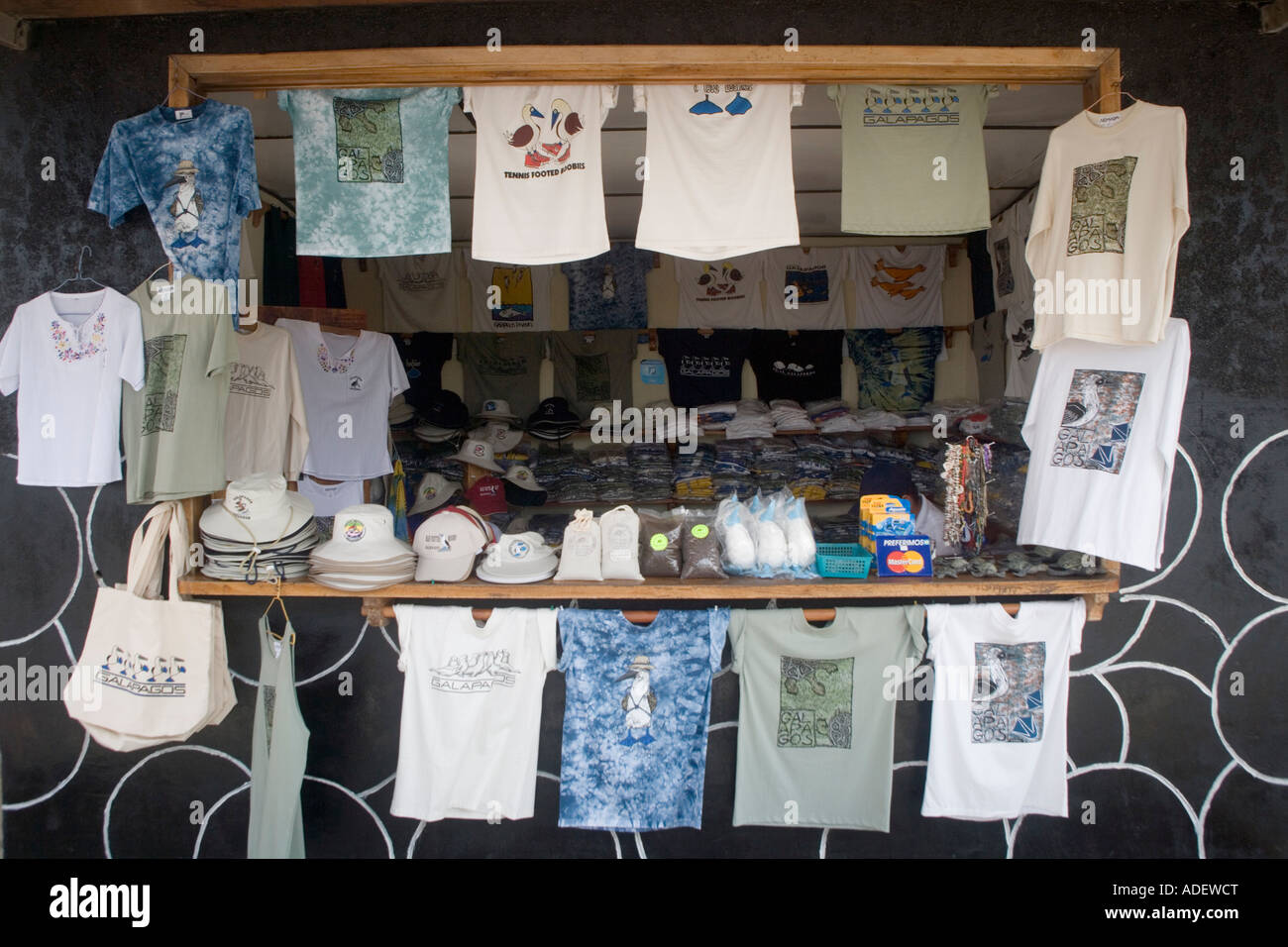 Tourist shop at the airport on the Island of Baltra Galapagos Ecuador Stock Photo