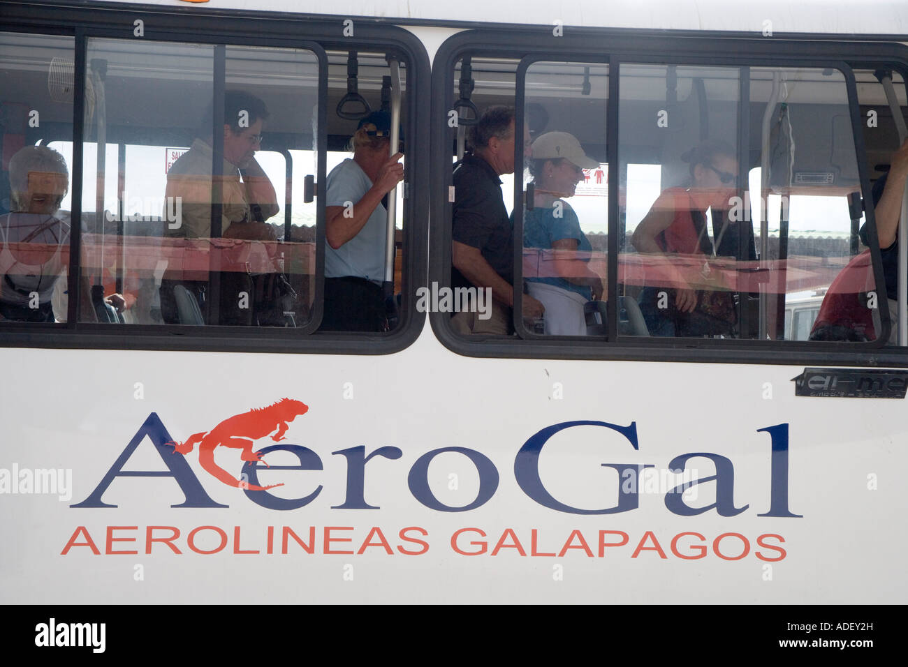 At the airport on the Island of Baltra Galapagos Ecuador Stock Photo