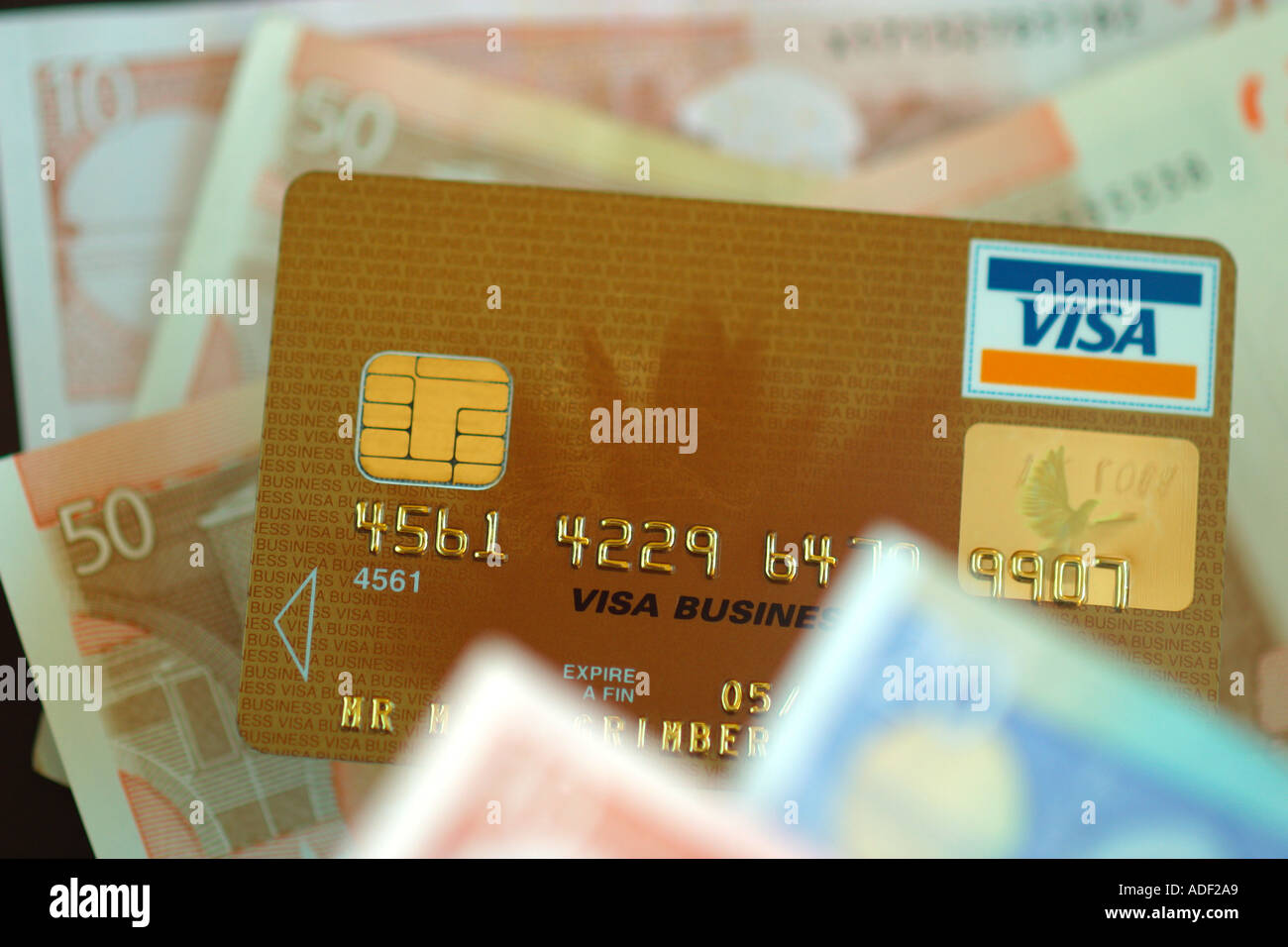 European currency and Visa card Stock Photo: 8 - Alamy