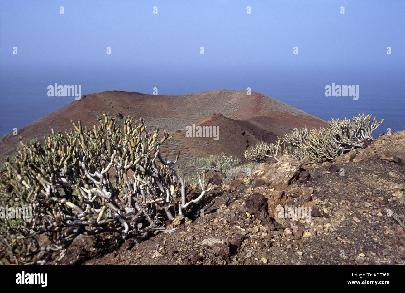 Dead Volcano Rim Extinct volcano crater rim visible above La Restinga village on El ...