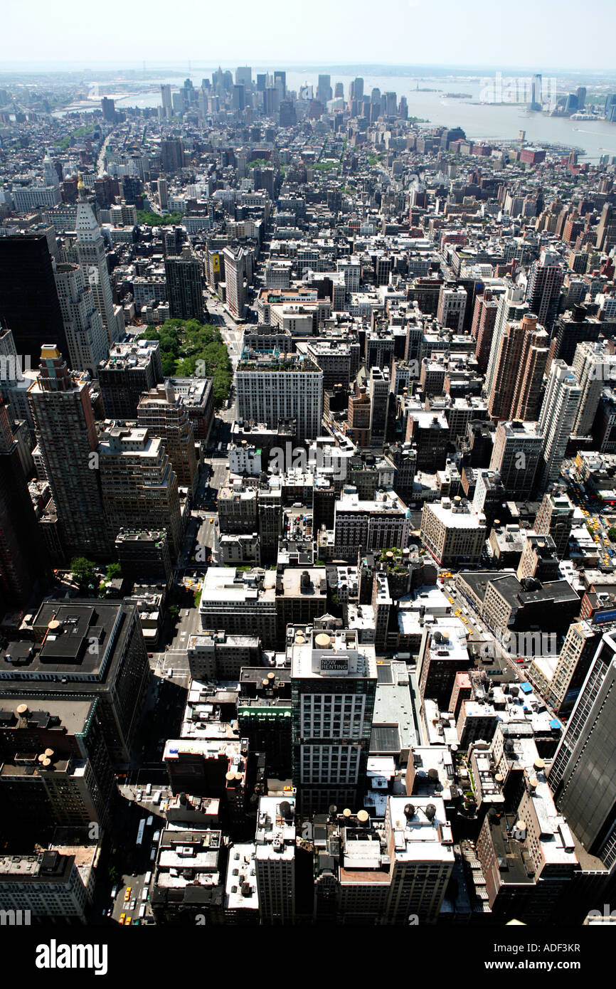 Aerial view of New York Manhattan Buildings and Streets Stock Photo - Alamy