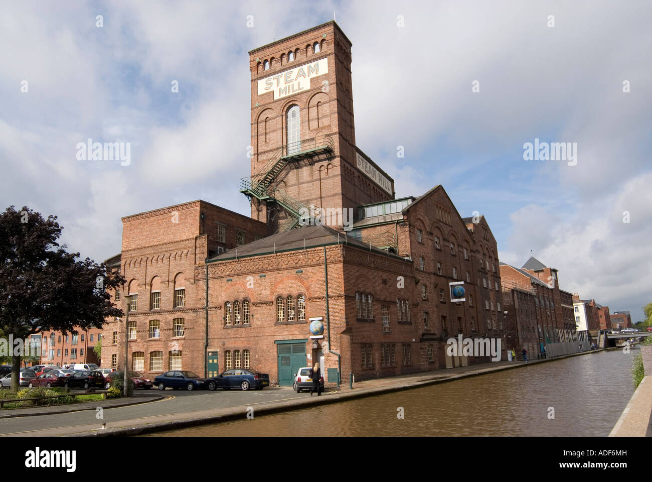 Historic Steam Mill beside the Shropshire Union canal in the historic