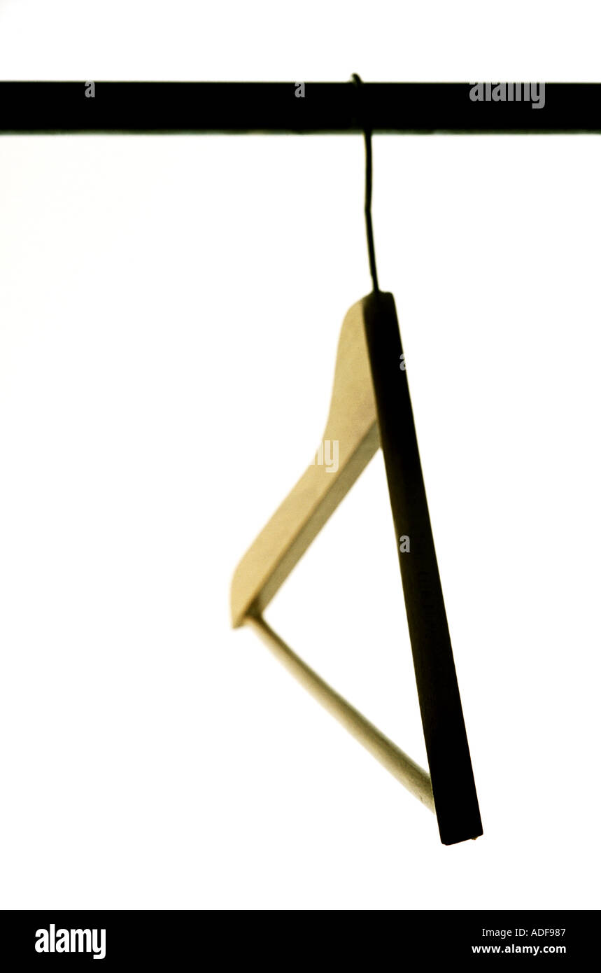 Wooden coat hanger Stock Photo Alamy