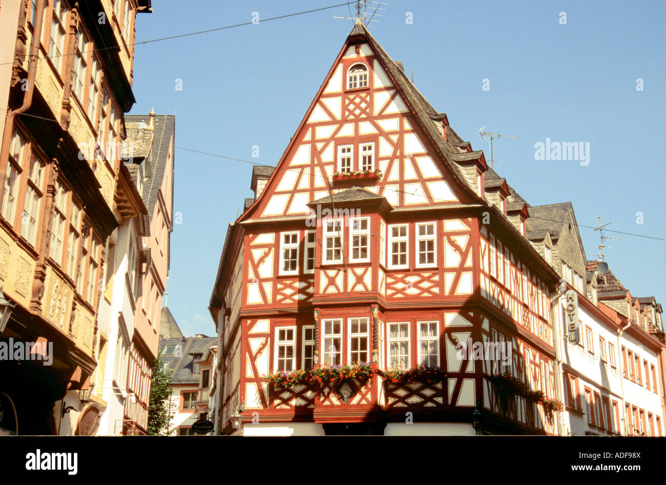 Half timbered house in Mainz Germany Stock Photo