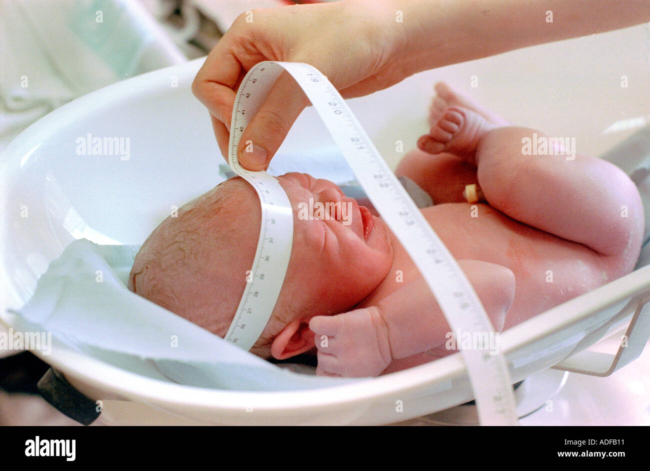 Nurse Measures Babys Head Circumference Stock Photo - Download