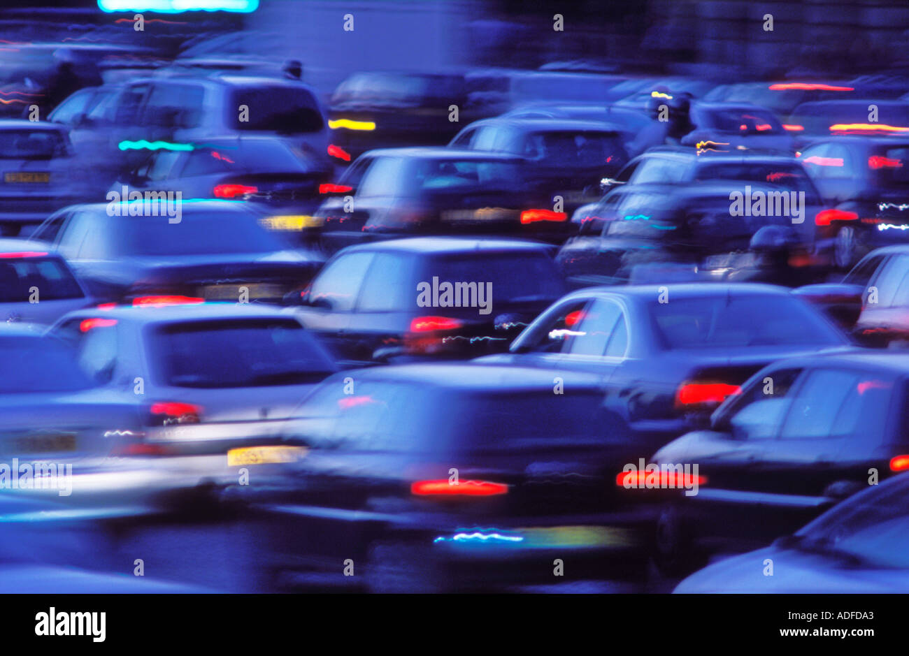 France Paris automobile traffic at night blurred Stock Photo