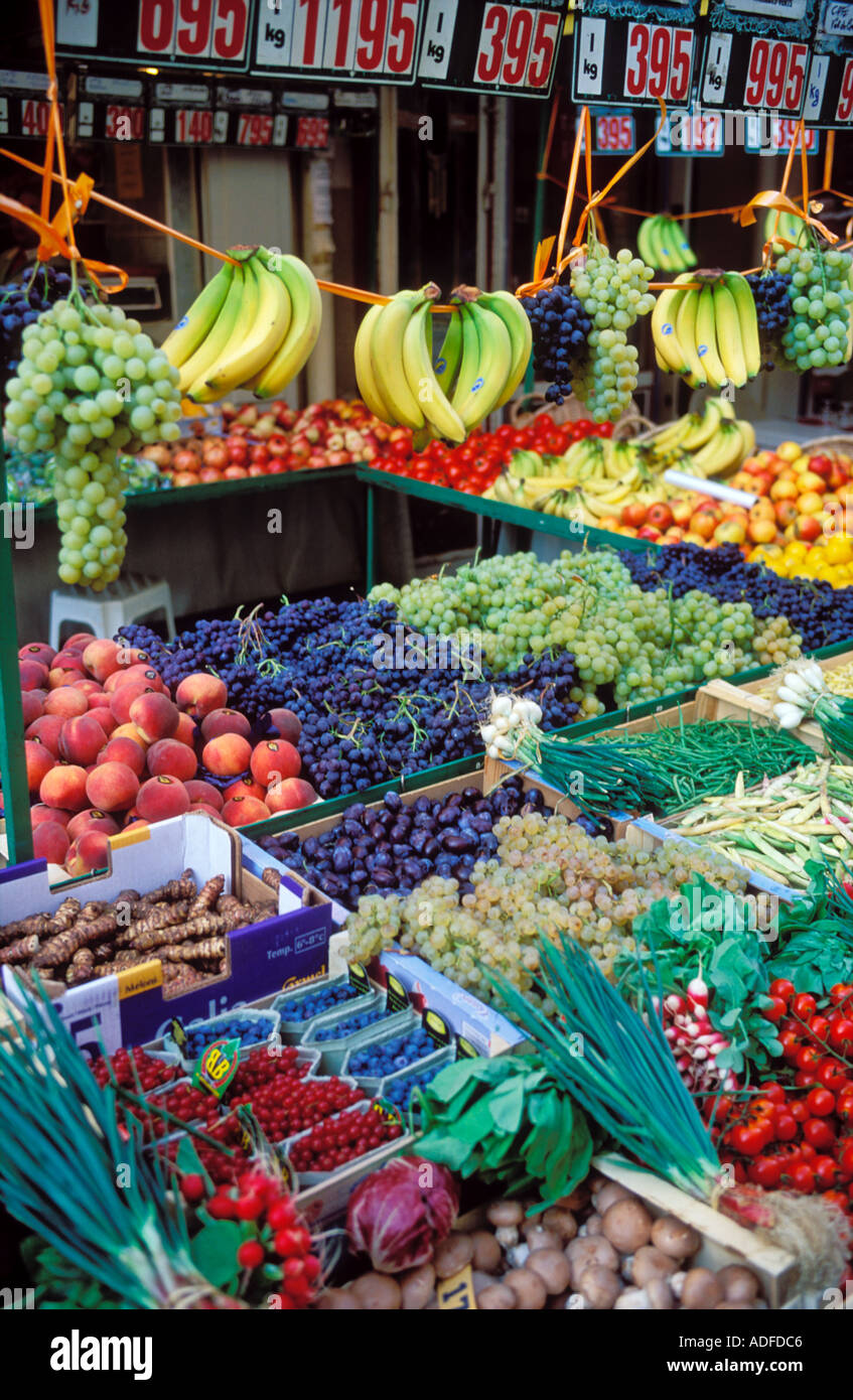 France Paris fruit stand on Rue Cler Stock Photo Alamy