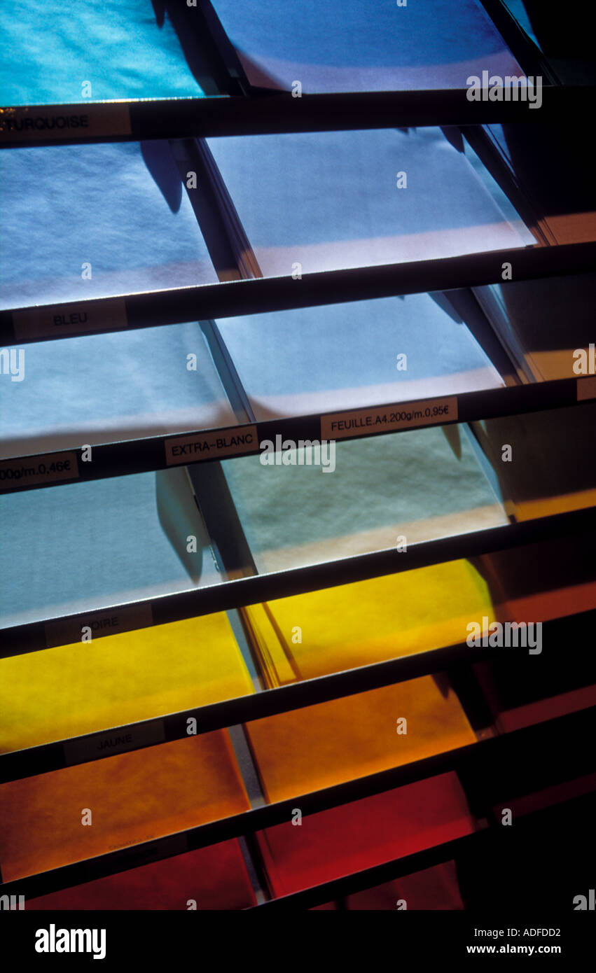 France Paris colored sheets of art paper Stock Photo Alamy