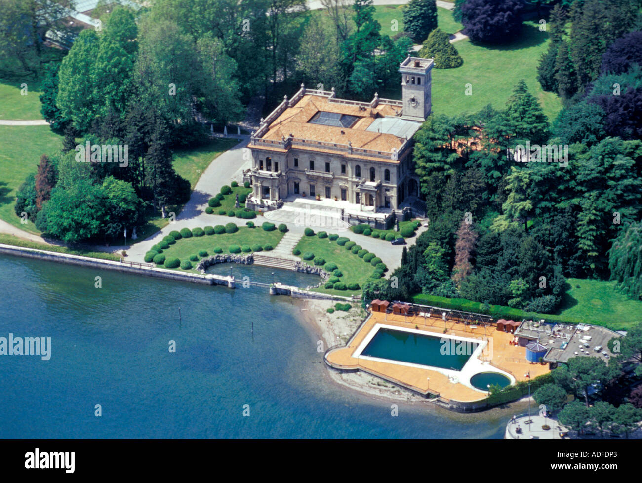 Erba villa Cernobbio Como lake Lombardy Italy Stock Photo