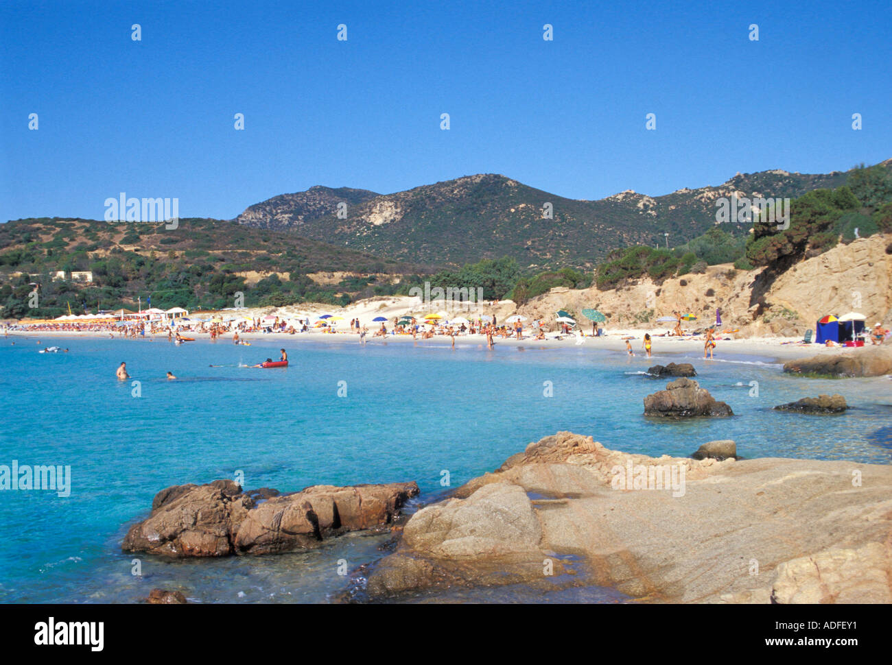 Porto Tramatzu beach Teulada Sardinia Italy Stock Photo - Alamy
