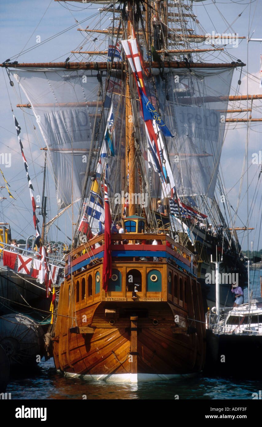 Replica of the c15th carrack ship Matthew at Portsmouth International  Festival of the Sea England UK Stock Photo - Alamy