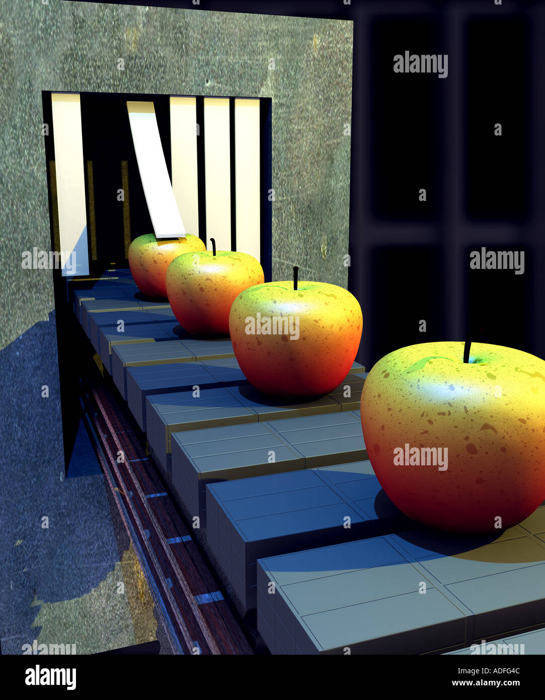 factory producing genetically engineered food 3d computer illustration Stock Photo