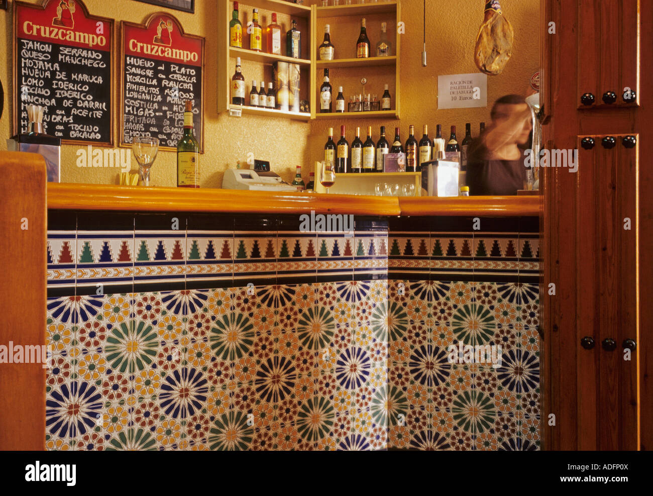 the interior of a traditional tapas bar in Granada Andalusia Spain Stock Photo Alamy