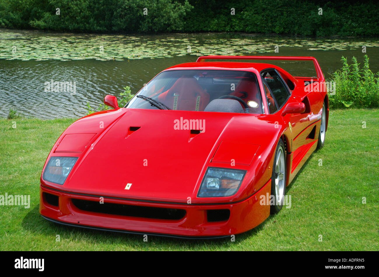 Red Ferrari F40 sports car. Stock Photo