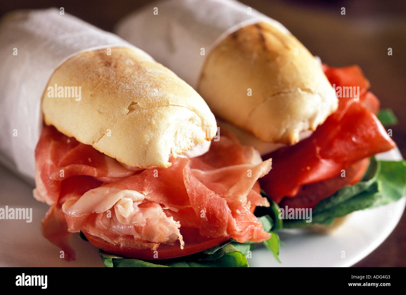 Tartufo and Garibaldino sandwiches Panino Giusto Milan Lombardy Italy Stock Photo