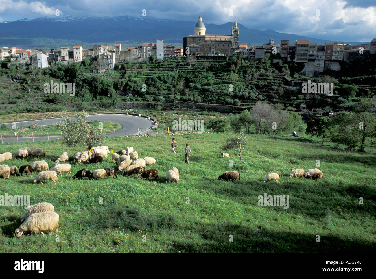 Countryside Randazzo Sicily Italy Stock Photo Alamy