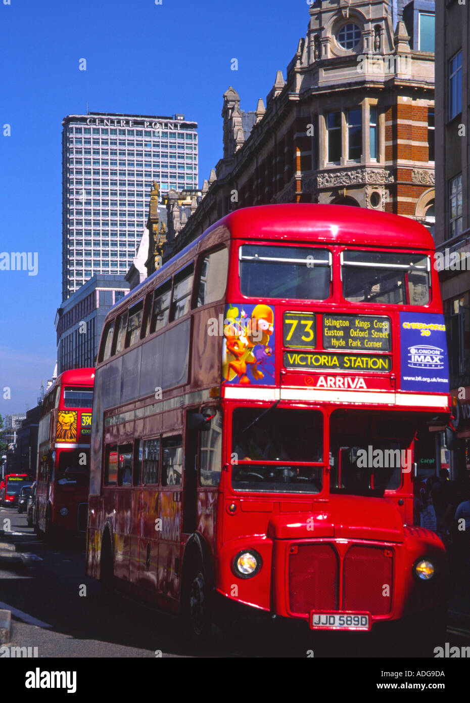 Routemaster Bus - Oxford Street - London Stock Photo