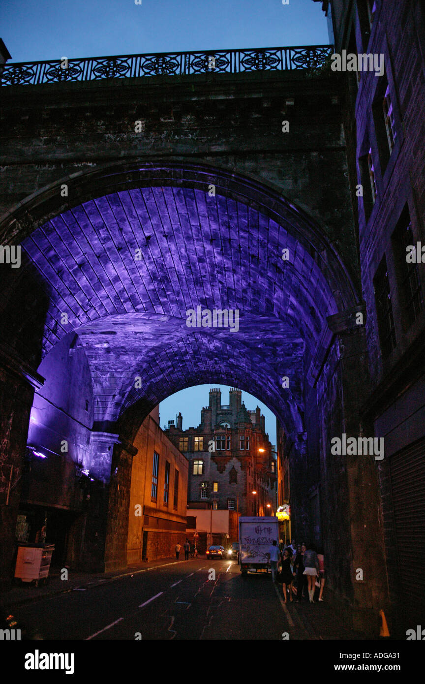 view of the arches at Cowgate Edinburgh Stock Photo