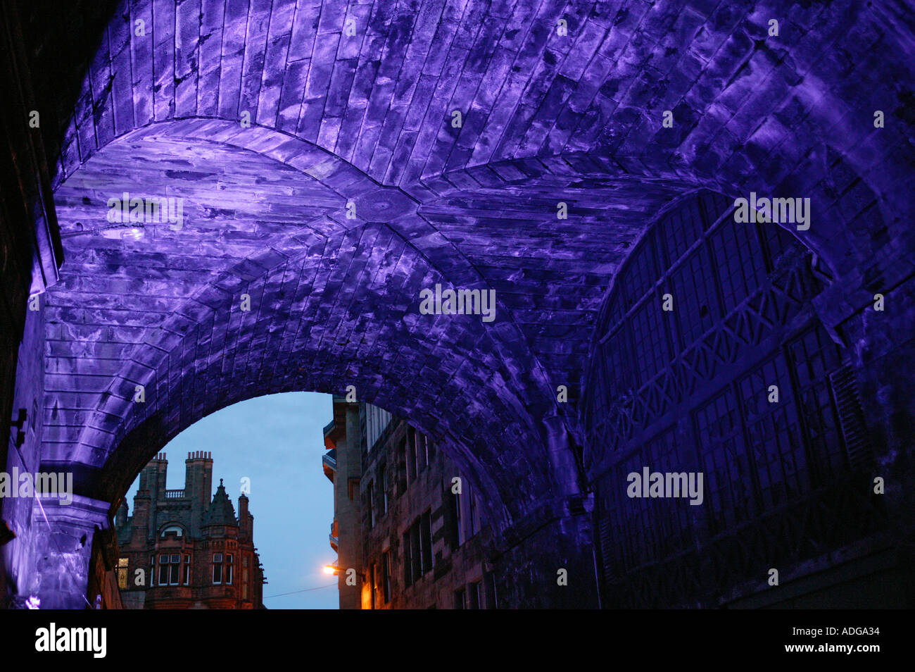 view of the arches at Cowgate Edinburgh Stock Photo