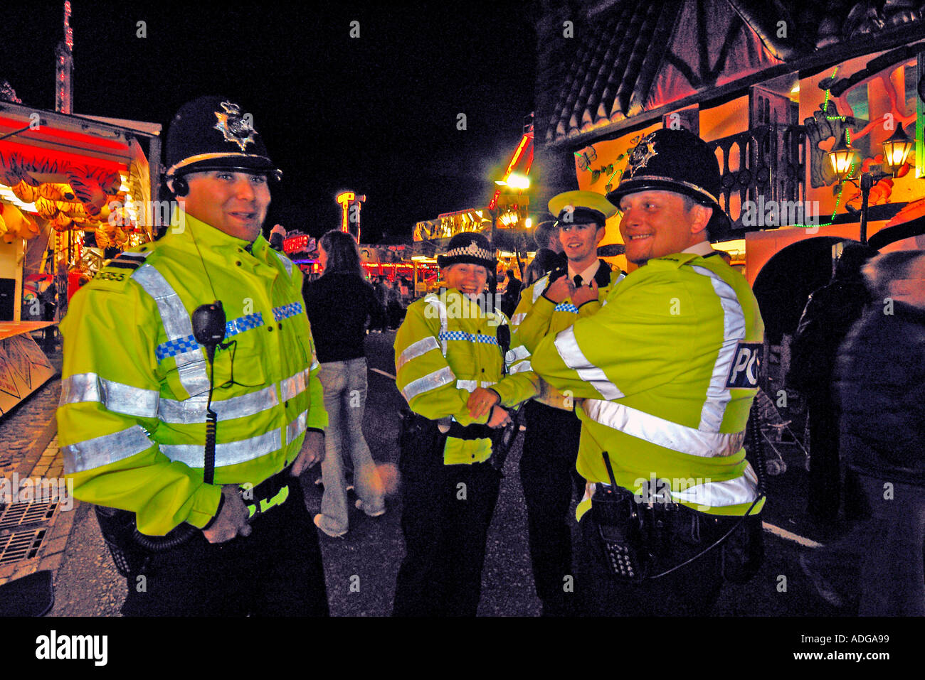 Police Presence Stokesley September Fair held in the Market place and High Street Stokesley North Yorkshire England Stock Photo