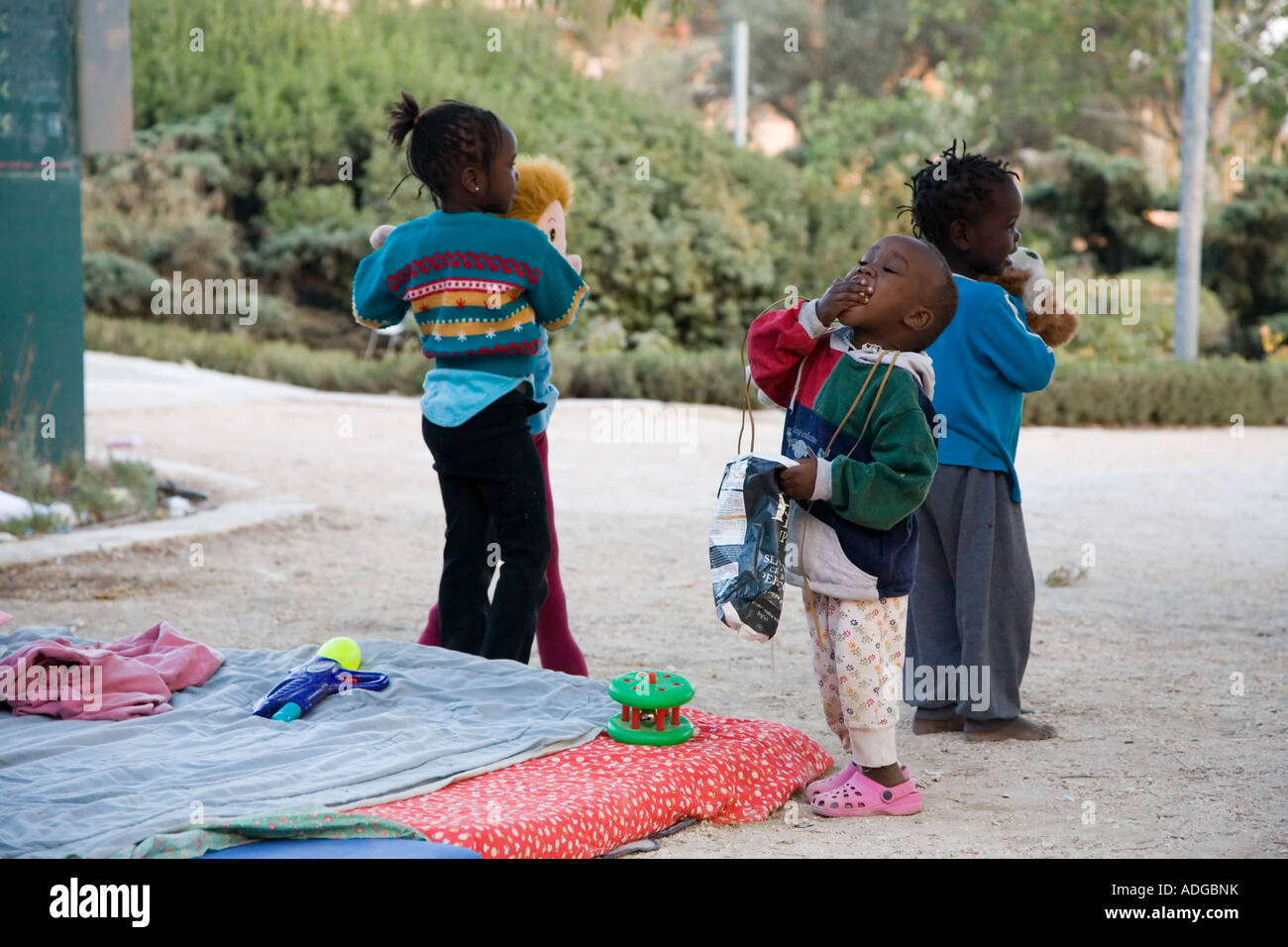 Stock Photo of Darfur Sudan Children Refugees in Jerusalem Israel Stock Photo