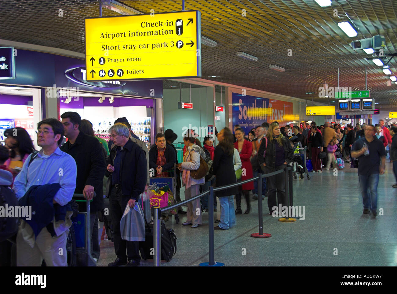 Europe UK Heathrow airport interior sign Stock Photo