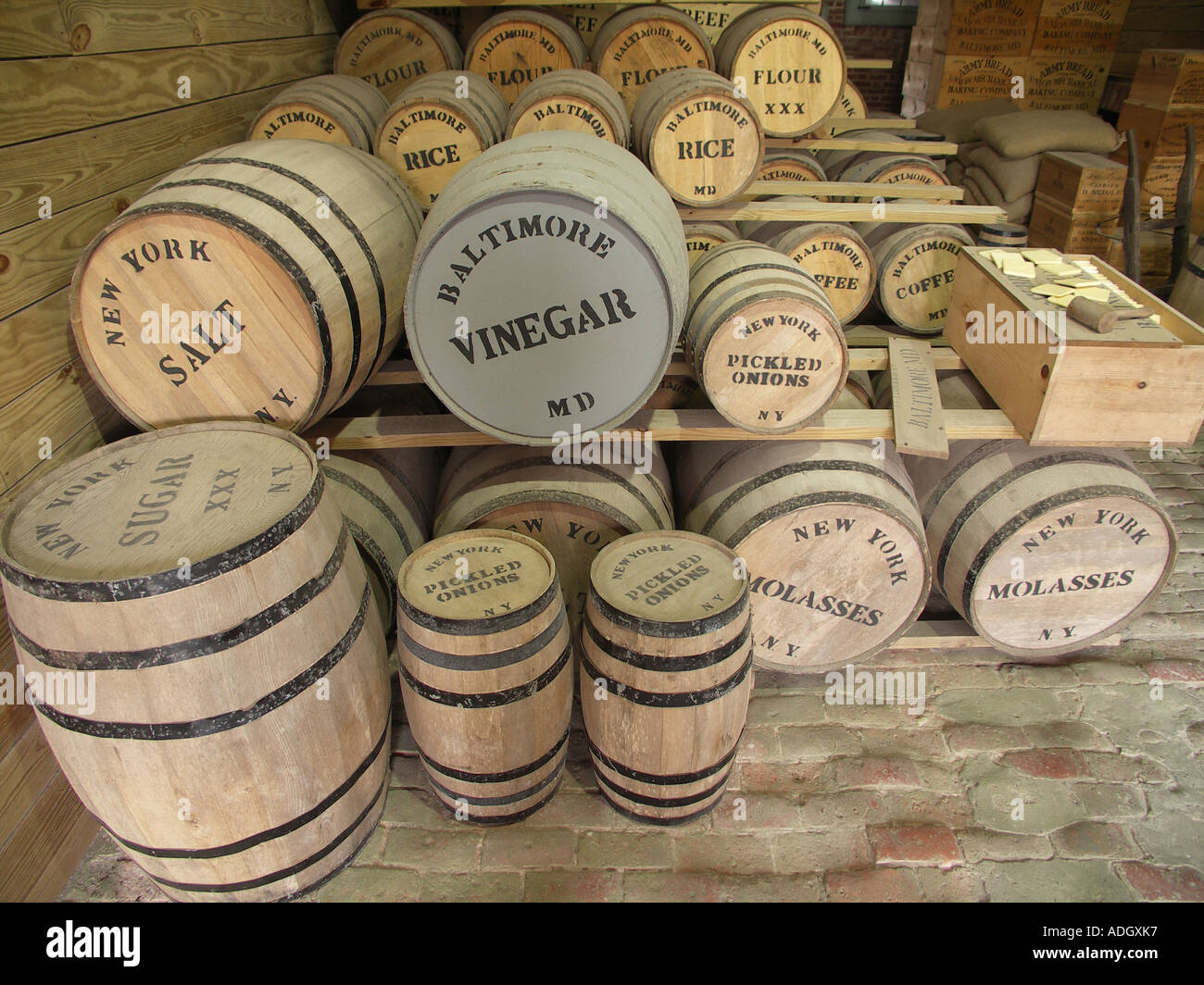 Barrels for Military Food Storage Stock Photo Alamy