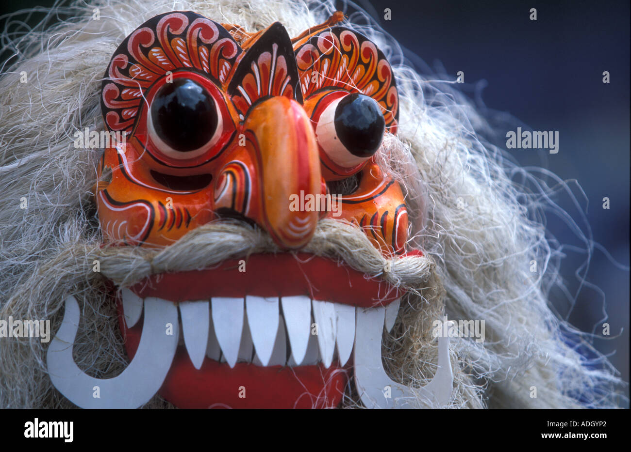 A dancer wearing a traditional Sri Lankan mask at a Festival in London Stock Photo
